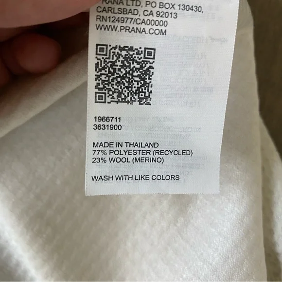 Prana Wensley Long Sleeve Wool Blend Thermal Top XS - Picture 8 of 12